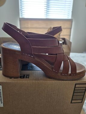 Swedish Hasbeens Brown Leather Sandals 39